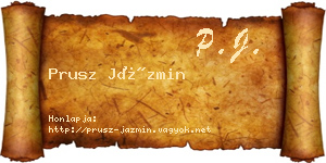 Prusz Jázmin névjegykártya